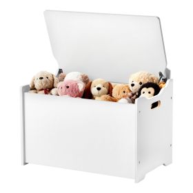VEVOR Kids Storage Bench, Wooden Toy Box Chest with Backrest, Large Storage Cabinet with Safety Hinge, Toddlers Storage Bench for Playroom