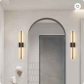 28  2-Pack Modern LED Wall Sconce, Minimalist Indoor Wall Light Fixtures, Black Matte Finish For Living Room, Bedroom, Hallway, Hotel, And Home D (Option: Black)