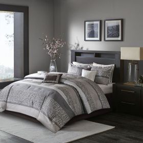 7 Piece Jacquard Comforter Set (Color: as Pic)